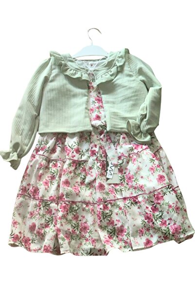YusGos Baby Girl Dress Cardigan Tulle Bottom Set (Green) Green 2 Years