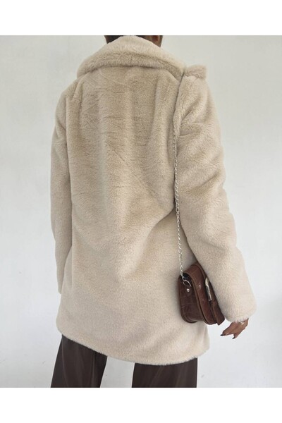 Modamorfo Γούνινο μπουφάν με επένδυση και εσωτερική τσέπη - Πέτρα