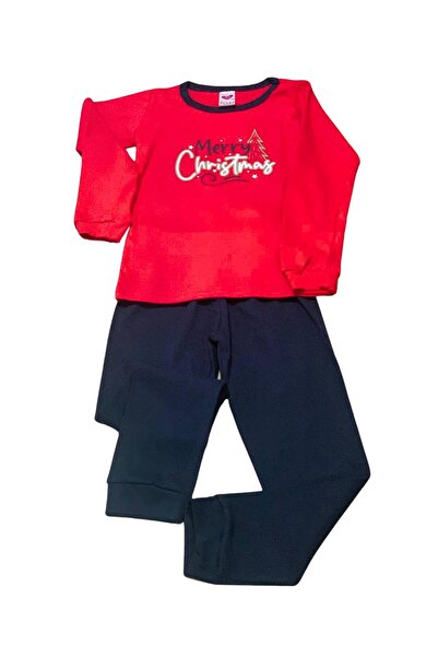 YusGos Merry Christmas Printed Cotton Boys' New Year Pajamas Set Red 7-8 Years Old