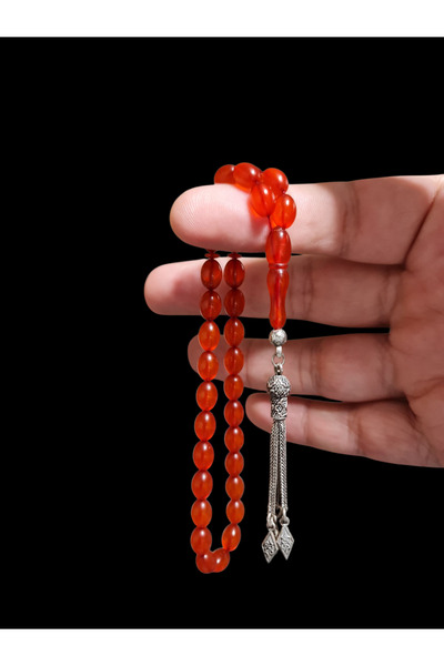 Budakoğulları Usta Eseri Faturan Osmanlı Sıkma Kehribar Tesbih 1000 Ayar Saf ...