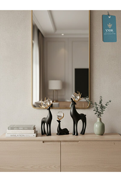 YNSK Dekoratif Geyik Biblo Seti – 3'lü