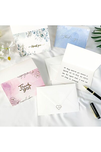 fulina Thank You Cards With Envelopes Bulk Set & Stickers For Wedding Party Business Pack of 48