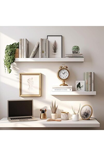 fulina 2Pcs I-Shape Kitchen Organiser,Wall Mounted Splicable Shelf, Non-Tracking Hooks,Adjustable Length