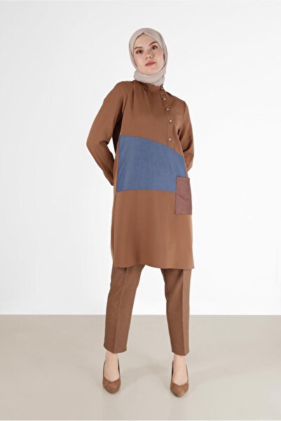 Alvina GEOMETRIC PATTERNED DETAILED BUTTON TUNIC 42306