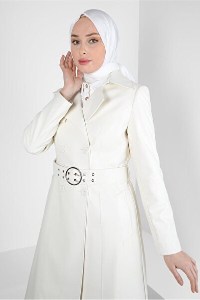 Alvina BELTED FUNNY LEATHER TRENCH COAT 10692