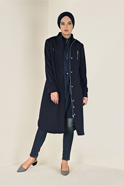 Alvina Men's Collar Suede Tunic with Front Zipper Detail 4698