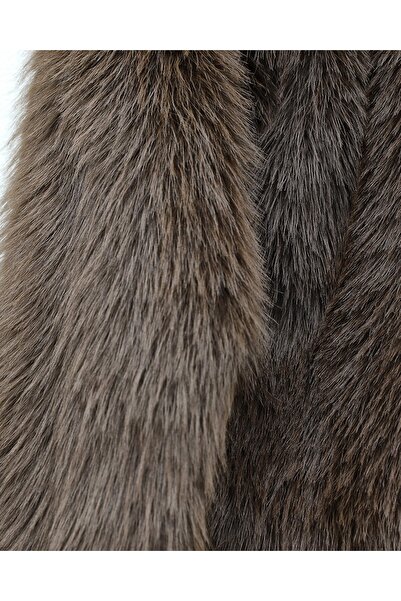 Modamorfo Fur Coat with Lining - Brown