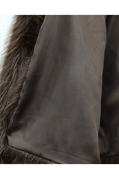 Modamorfo Fur Coat with Lining - Brown