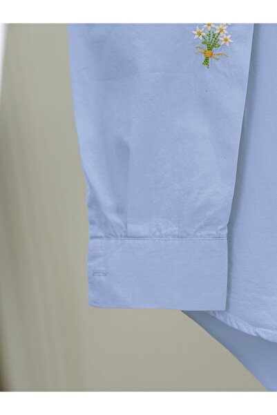 Modamorfo Букет квітів Детальний задній довгий сорочка - Синій