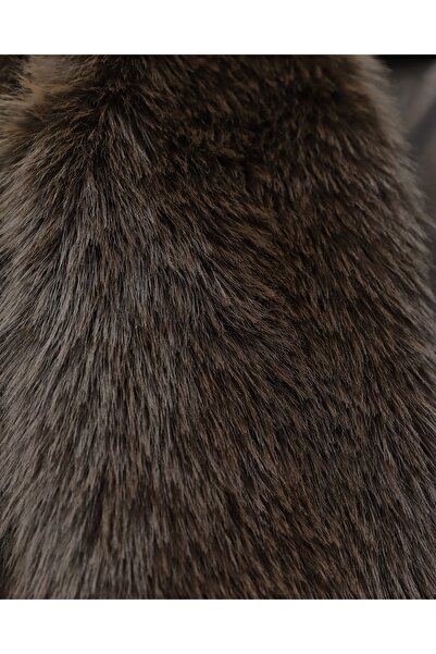 Modamorfo Fur Coat with Lining - Brown