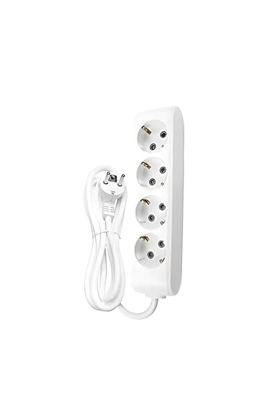 VİKO | Dörtlü Grup Priz, Topraklı - Çocuk Korumalı Çoğaltıcı Priz, 4'lü, 1METRE