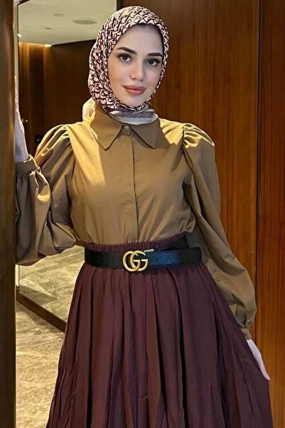 Modamorfo Μπλουζάκι με μανίκια με μπαλόνια μουσταρδί