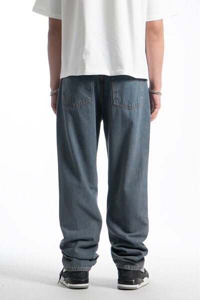 GRJ denim Fade Blue Baggy Fit Blue Men's Jean Pants