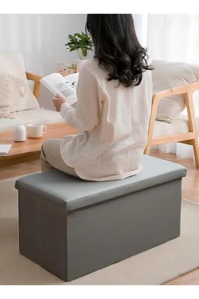 fun zone صندوق تخزين عثماني قابل للطي مصنوع من الجلد، ومقعد مكعب الشكل، وصناديق تخزين، ومسند للقدمين، ومقعد أنيق