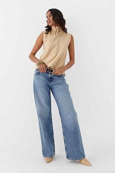 MARKALİSTE Ψηλόμεσο παντελόνι Palazzo Jean Μπλε