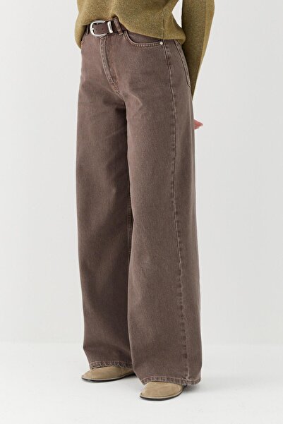 MARKALİSTE Ψηλόμεση παντελόνι palazzo Καφέ