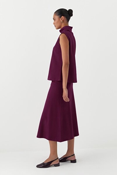 MARKALİSTE Knitwear Look Knitted Blouse Burgundy