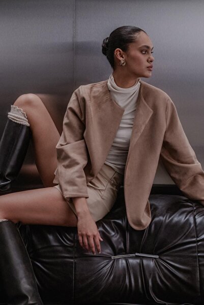 MARKALİSTE Suede Jacket Brown