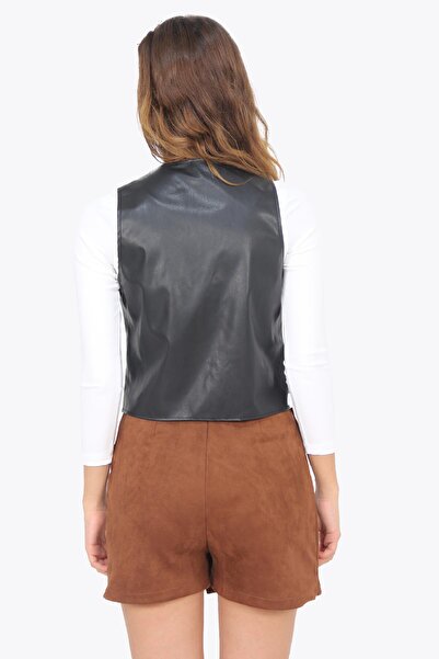 Mckanzie 4708 Δερμάτινο γιλέκο με κουμπιά