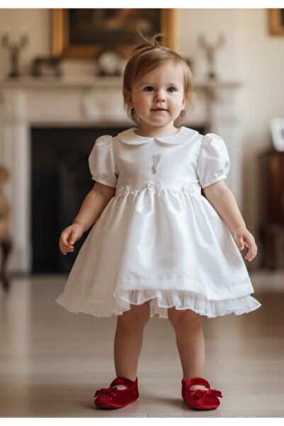 andywawa Baby Girl Taffeta Short Sleeve Mevlüt Birthday Dress