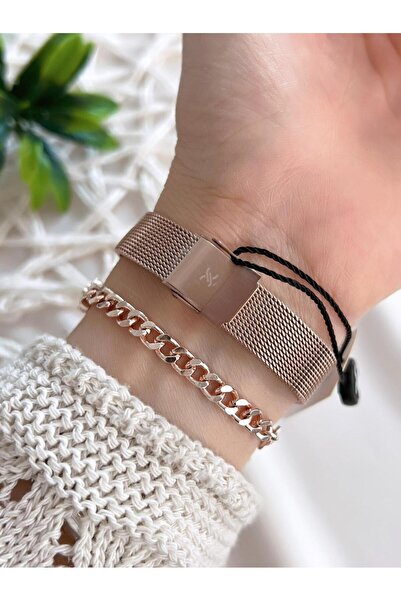 Daniel Klein Steel Cord 3 Atm Water Resistant Special Design Women Wrist Watch+Bracelet Vs.Blkt.0444