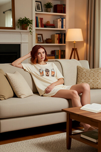 PayBuy Ženska Pamuk delna braon Štampano kratkih rukava pidžama set udoban kr...