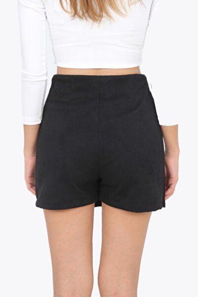 Mckanzie 5969 (N-1329) Σορτς φούστα από σουέτ με φερμουάρ στο πλάι