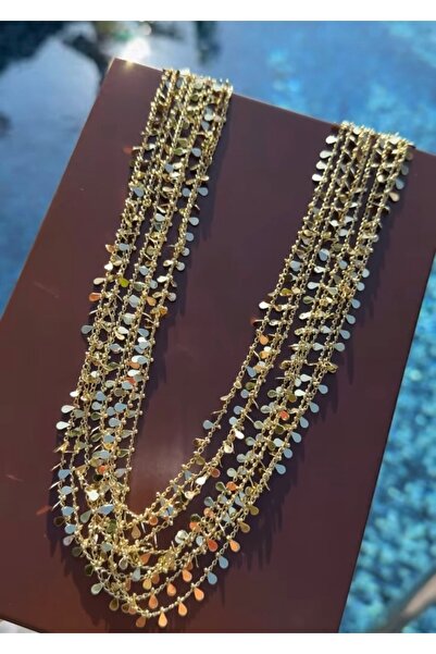 MODA Altın Renk Damlacık Figürlü Çelik Kolye (1 Adet – 60 cm) Suya Dayanıklı ...