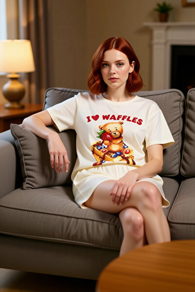 PayBuy Γυναικείο αρκουδάκι με μοτίβο βαμβακερό κοντομάνικο σετ πιτζάμες Άνετο...