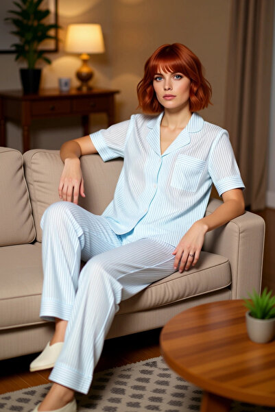 PayBuy Ženska Viskoza Shally Tkano Pidžama Set Prugasto Udoban dizajn Kvalite...