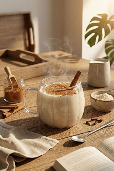 CasaPetra Honey Pumpkin Design Glass Cup with Handle Tea Cup