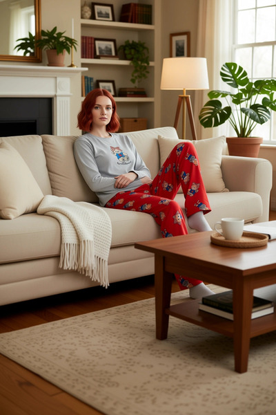 PayBuy Γυναικείο σετ πιτζάμες με αρκουδάκια μελανζέ Χειμερινό άνετο σετ ρούχω...