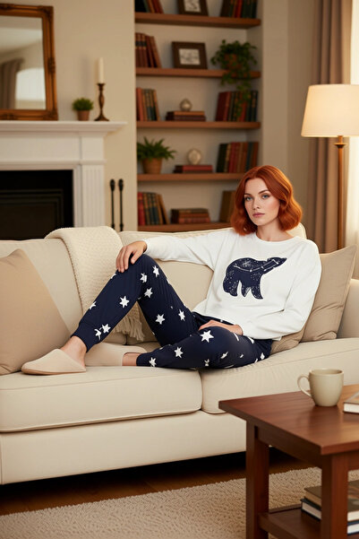 PayBuy Γυναικείο σετ πιτζάμες με μοτίβο αστεριών από βαμβακερό σετ Άνετη εφαρ...