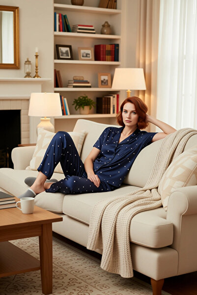 PayBuy Γυναικεία Σετ Πλεκτές Πιτζάμες Καρδιά Άνετο Κομψό Κοντό μανίκι Κανονικ...