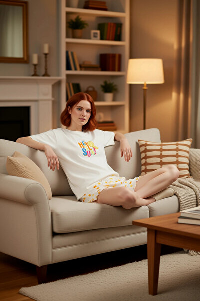 PayBuy Women's Summer Cotton Pajama Set Crew Neck Flounced Shorts Comfortable Design Distinguished Material