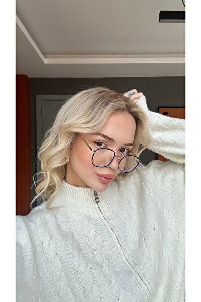 Angel Eyes Metal Gold Black Framed Blue Light Protection Computer Glasses