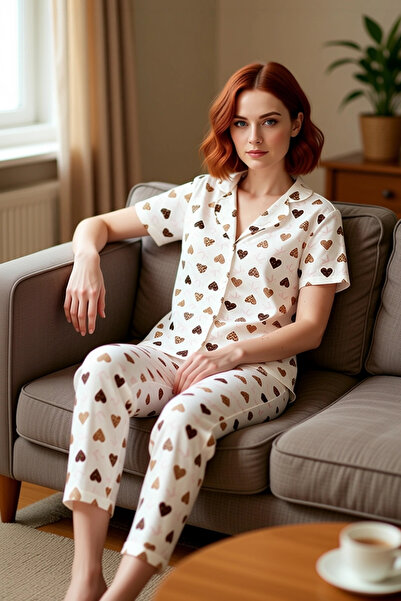 PayBuy Set pijamale din bumbac poliester pentru femei, îmbrăcăminte confortab...