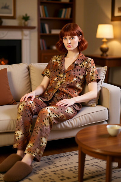 PayBuy Ženski stilski Sa leopard dezenom Viskoza pidžama set, udoban komplet ...