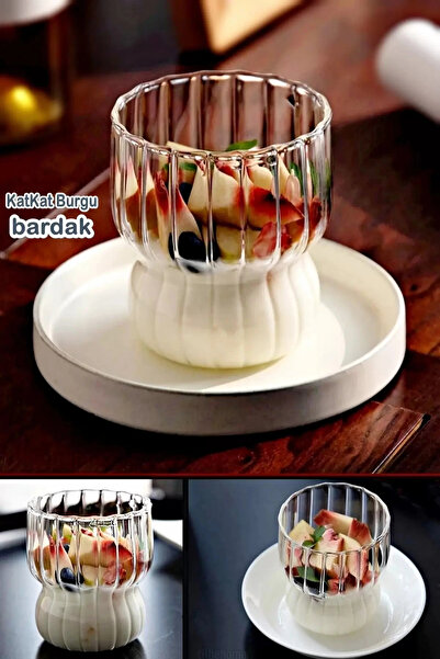 Genel Markalar Katlı Burgu Şekilli Bardak Kahve Sunum Bardağı Borosilikat Ret...