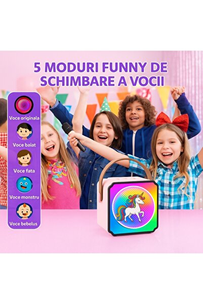 PacFullTech Portable Karaoke Speaker with 2 Wireless Microphones, RGB Lights, Bluetooth 5.3, Funny Voice Effects