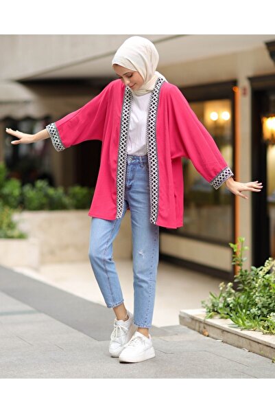 Modamorfo Araboy Етнічний кімоно зі смужками - Фуксія