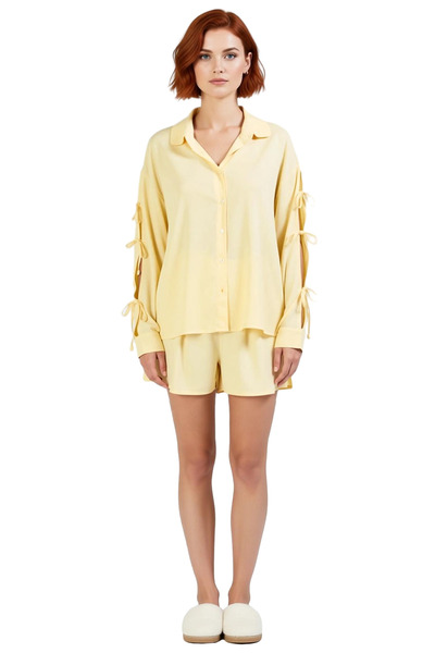 PayBuy Women's Viscose Pajamas Set with Tie Shorts Comfortable Homewear Long-Lasting Elegant Design