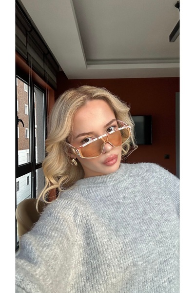 TomyHelf Yeni Sezon Şık Tasarım Mermer Desenli Çerçeve Nude Cam Vintage Unisex Güneş Gözlüğü