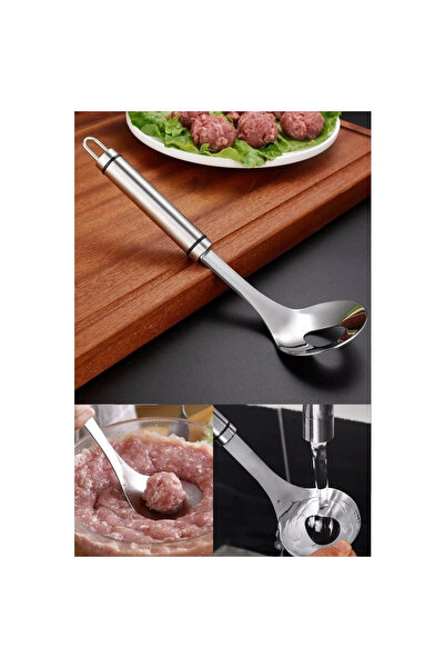 Genel Markalar Köfte Kaşığı Kıymalı Köfte Kepçesi Çelik Hamur Lokma Dökme Kaş...