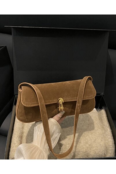 HONEY BAG Roy Long Handle Baguette Mink Hand and Shoulder Women's Bag