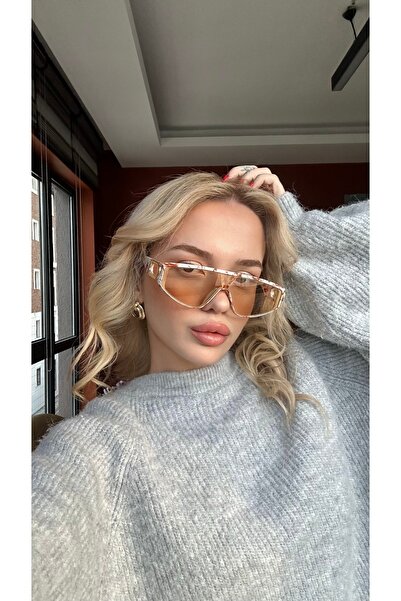 TomyHelf Yeni Sezon Şık Tasarım Mermer Desenli Çerçeve Nude Cam Vintage Unisex Güneş Gözlüğü