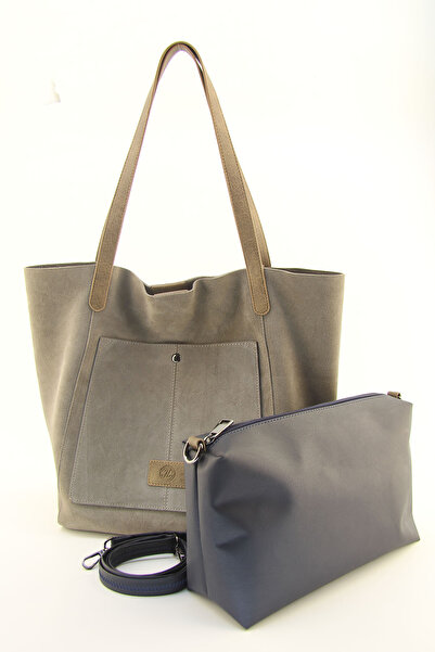 HNB Genuine Suede Mink Leather - Large Shoulder Hobo Bag