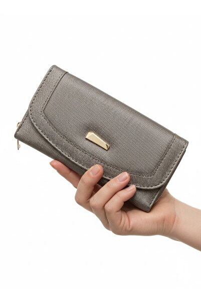 Newish Polo Envelope Model Covered Zippered Faux Leather Women's Portfolio Wallet-Large Size
