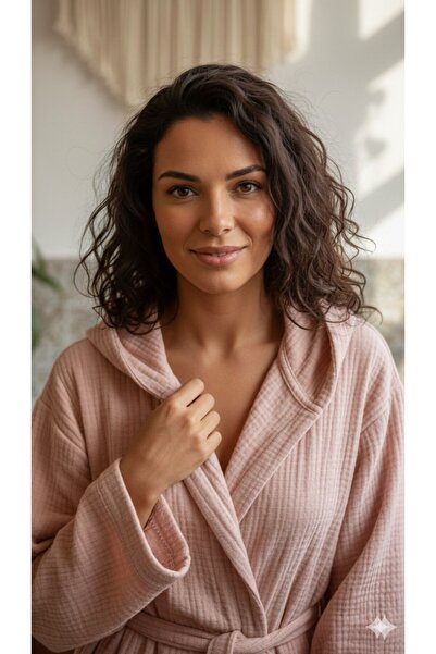 Ersperto Μπουρνούζι από μουσελίνα 4 στρώσεων με κουκούλα από 100% βαμβάκι Unisex I Μαλακό I Ελαφρύ I Ύφασμα που στεγνώνει γρήγορα