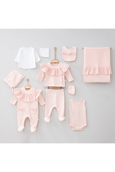 Mert Baby Emily 10'lu Organik Hastane Çıkış Seti %100 Pamuk Yenidoğan Roba Br...